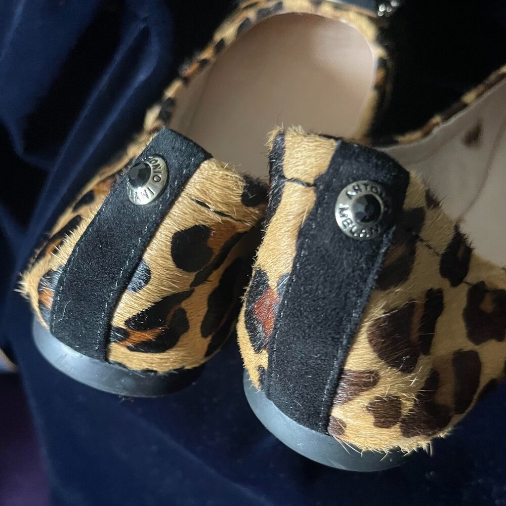 Antonio Melanie Flats | Leather/Sheered Calf Fur | Color: Leopard/Black Size 8M